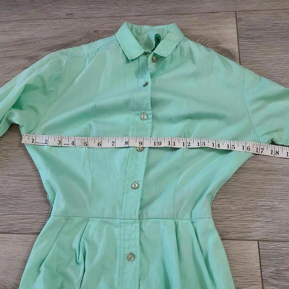 Vintage Dress 50s 60s Mint Green Vanity Fair Belt Size 5 XS pencil Sheath long - Picture 10 of 11